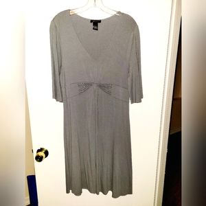 BCBG Large Gray Fit & Flare Dress